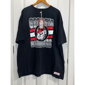 NWT Mitchell & Ness Georgia Bulldogs Mens 4XL Black College Vault T-Shirt NWT